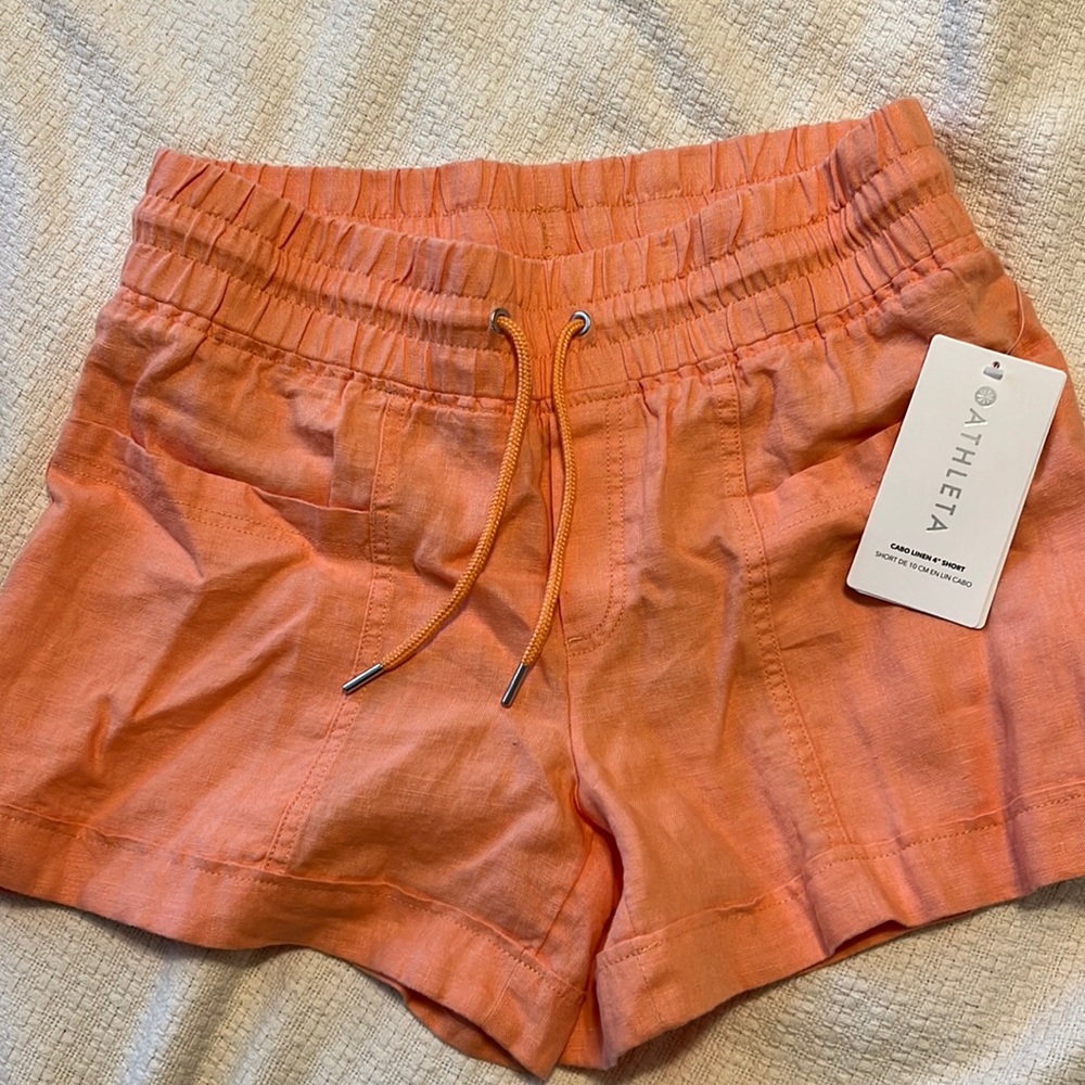 NWT Athleta Cabo Linen 4” Short Size 8